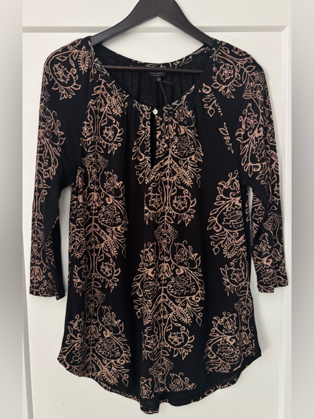 Lucky Brand Floral Raglan Sleeve Top